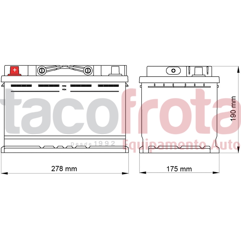Bateria Dava Ecology 74AH (+ ESQ)